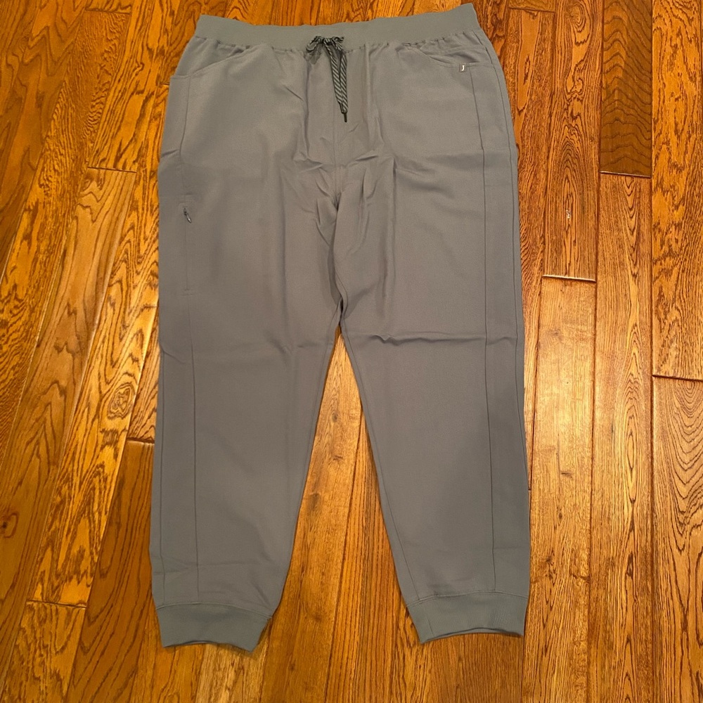 NWT Jaanuu Solid Gray Drawstring Men's Scrub Jogger Pants Size 2X